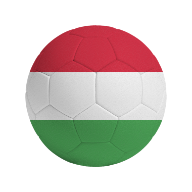 Macaristan bayrağı taşıyan futbol topu.