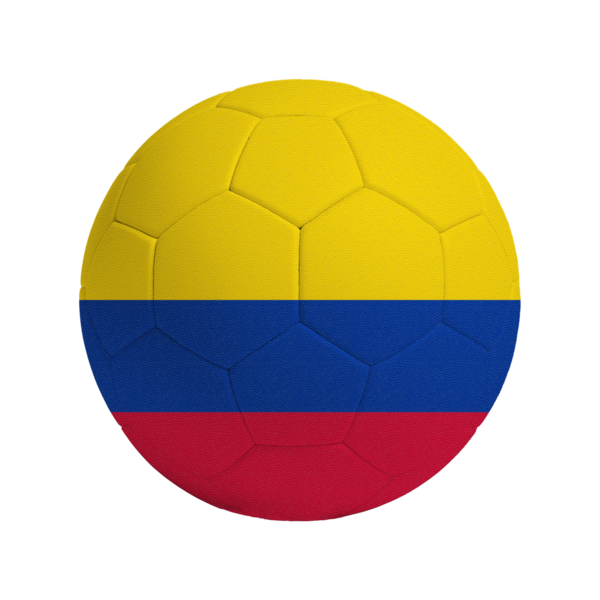 Ülke bayrağı taşıyan futbol topu Kolombiya