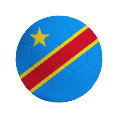 Ülke bayrağı taşıyan futbol topu DR Kongo