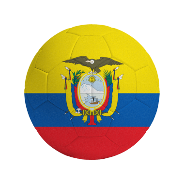 Ülkenin bayrağıyla futbol topu Ekvador