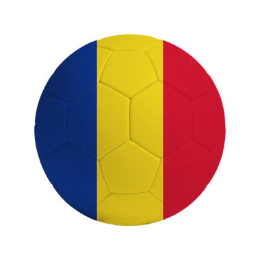 Romanya bayrağıyla futbol topu