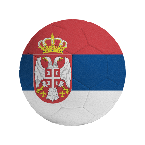 Sırbistan bayrağıyla futbol topu