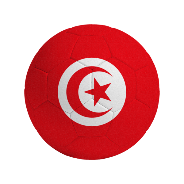 Ülke bayrağı taşıyan futbol topu Tunus