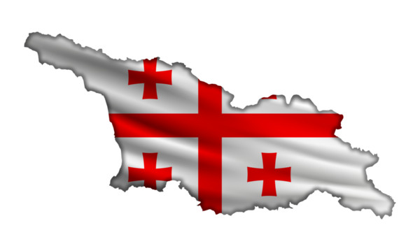 Soyut Gürcistan bayrağını harita şeklinde dalgalandırmak