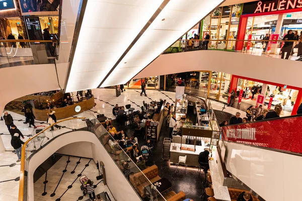 Stockholm, Sweden - January 07, 2023: Westfield Mall of Scandinavia busy day shopping area