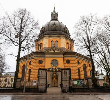 Stockholm, Sweden - January 14, 2023: Hedvig Eleonora Church outside view on winter