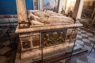 Uppsala, Sweden - January 26, 2023: Gustav I of Sweden (Gustav Vasa) tomb, place of burial. Tomb of Gustav I Vasa and his Consorts