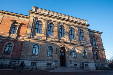 Uppsala, Sweden - January 26, 2023: Uppsala University (Uppsala universitet) side entrance