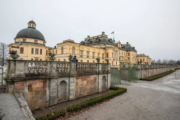 Stockholm, Sweden - January 22, 2023: Drottningholm Castle at winter time