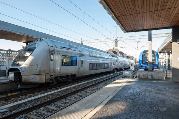 Uppsala Sweden January 2023 Swedish Two Strorie Train X40 — Stock Photo, Image