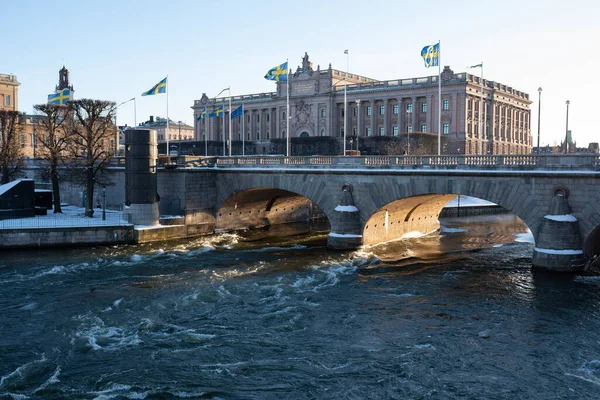 Stoccolma Svezia Marzo 2023 Riksdag Parlamento Svedese Una Luminosa Giornata — Foto Stock