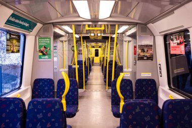 Stockholm, İsveç - 10 Mart 2023: Stockholm Tüneli (metro) SL C20 otomobili