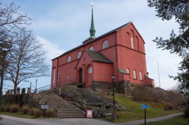 Nynshamn, İsveç - 26 Nisan 2023 Nynshamns Kyrka (Nynshamn Kilisesi)