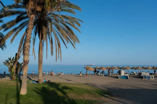 Mlaga Spanien Juli 2023 Mlagas Küste Der Nähe Des Hafens — Stockfoto