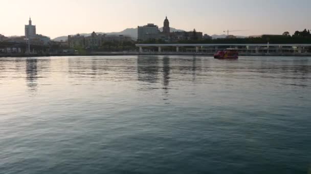 Mlaga Spanya Temmuz 2023 Mlaga City View Turistik Gezi Teknesi — Stok video