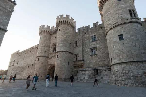 stock image Rhodes, Greece - June 07, 2024: Old town view of travel destinations in Rhodes Town taken on warm sunny day