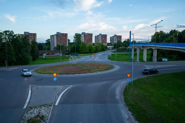 stock image Stockholm, Sweden - July 24, 2023: Views of infamous neighborhood Fittja, vulnerable area of Stockholm with mainly immigrant background inhabitants