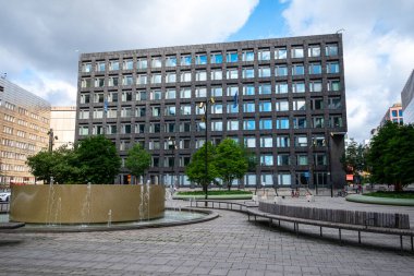 Stockholm, İsveç - 3 Ağustos 2024: Sveriges Riksbank (İsveç Merkez Bankası) Merkezi