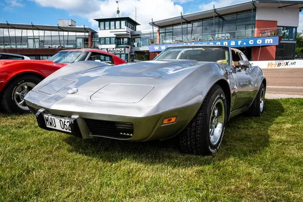 stock image Stockholm, Sweden - August 03, 2024: Grey Chevrolet Corvette Stingray C3