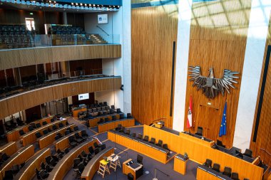 Viyana, Avusturya - 21 Ekim 2024: Avusturya Parlamentosu, Ulusal Konsey Odası