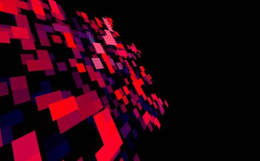 Modern topoloji 3 boyutlu arka plan. Üç boyutlu soyut mozaik kareler. Teknoloji ve güvenlik arka plan tasarımı konsepti. Sunum, şablon, kart, kitap kapağı, poster vs. için uygun.