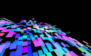 Modern topoloji 3 boyutlu arka plan. Üç boyutlu soyut mozaik kareler. Teknoloji ve güvenlik arka plan tasarımı konsepti. Sunum, şablon, kart, kitap kapağı, poster vs. için uygun.