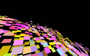 Modern topoloji 3 boyutlu arka plan. Üç boyutlu soyut mozaik kareler. Teknoloji ve güvenlik arka plan tasarımı konsepti. Sunum, şablon, kart, kitap kapağı, poster vs. için uygun.