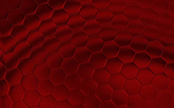 Red Hexagonal Background Realistic Honeycomb Texture Grid Hexagon Pattern — Stock Photo, Image