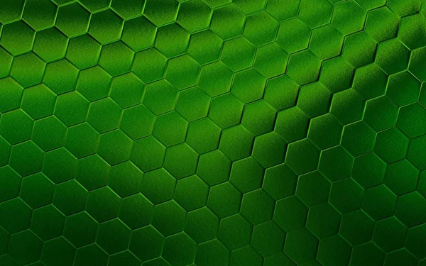 Green Hexagonal Background Realistic Honeycomb Texture Grid Hexagon Pattern — Stock Photo, Image