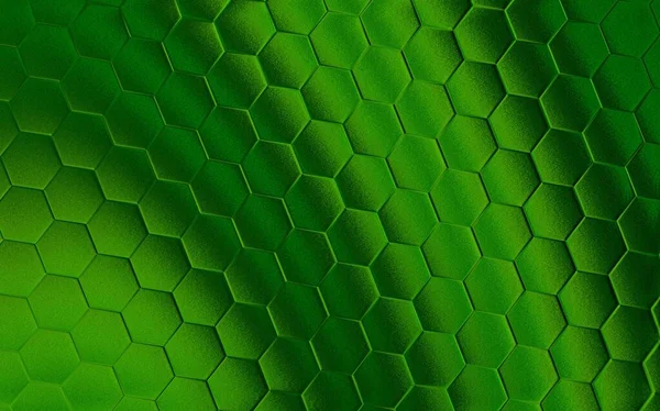 Groene Zeshoekige Achtergrond Realistische Honingraat Textuur Raster Hexagonpatroon — Stockfoto