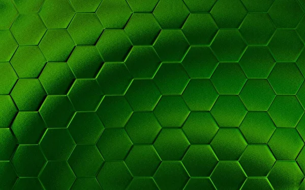 Fondo Hexagonal Verde Cuadrícula Realista Textura Panal Patrón Hexágono —  Fotos de Stock