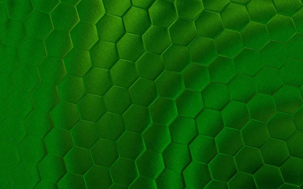 Green Hexagonal Background Realistic Honeycomb Texture Grid Hexagon Pattern — Stock Photo, Image