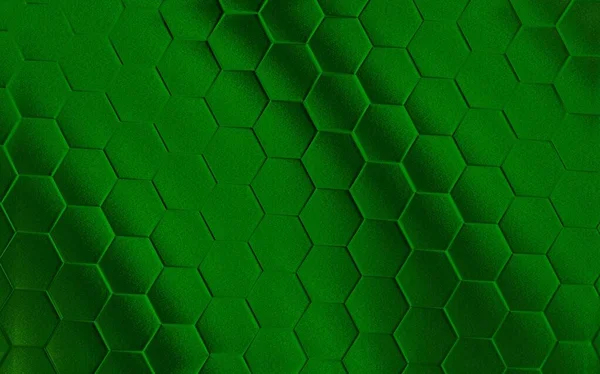 Fondo Hexagonal Verde Cuadrícula Realista Textura Panal Patrón Hexágono — Foto de Stock