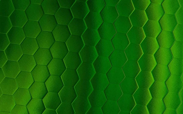 stock image Green 3d hexagonal background. Realistic honeycomb texture grid. Hexagon pattern.