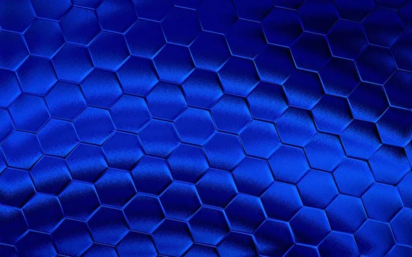 Μπλε Εξαγωνικό Φόντο Ρεαλιστική Κυψελωτή Υφή Πλέγματος Σχήμα Εξαγωνίου — Φωτογραφία Αρχείου