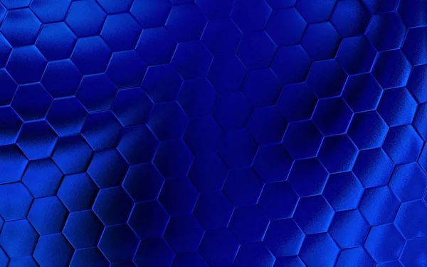 Fondo Hexagonal Azul Cuadrícula Realista Textura Panal Patrón Hexágono —  Fotos de Stock