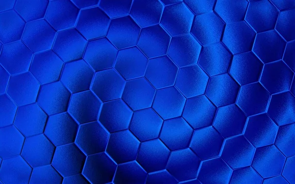 Blå Hexagonal Bakgrund Realistisk Bikaka Textur Rutnät Hexagonmönster — Stockfoto