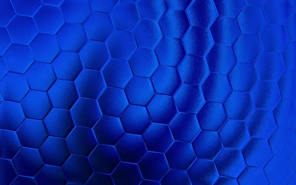 Blue Hexagonal Background Realistic Honeycomb Texture Grid Hexagon Pattern — Stock Photo, Image