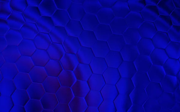Sfondo Esagonale Blu Griglia Realistica Nido Ape Modello Esagonale — Foto Stock