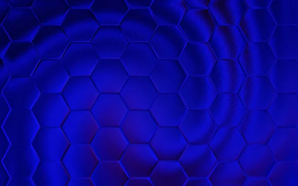 蓝色3D六边形背景 现实的蜂窝纹理网格 六边形图案 — 图库照片