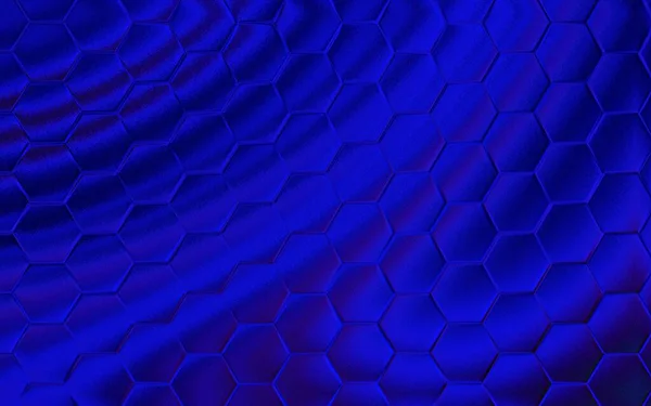 蓝色3D六边形背景 现实的蜂窝纹理网格 六边形图案 — 图库照片