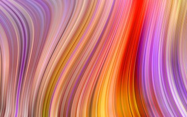 Dinamik renk serisi. Fütürist soyut renkli bir arka plan. Renkli dalgalı çizgileri olan sanatsal soyutlama. Renkli deforme çizgi dokuları. Yaratıcı çok renkli dalga çizgisi deseni.