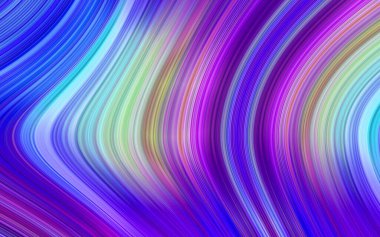 Dinamik renk serisi. Fütürist soyut renkli bir arka plan. Renkli dalgalı çizgileri olan sanatsal soyutlama. Renkli deforme çizgi dokuları. Yaratıcı çok renkli dalga çizgisi deseni.