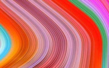 Dinamik renk serisi. Fütürist soyut renkli bir arka plan. Renkli dalgalı çizgileri olan sanatsal soyutlama. Renkli deforme çizgi dokuları. Yaratıcı çok renkli dalga çizgisi deseni.