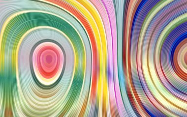 Dinamik renk serisi. Fütürist soyut renkli bir arka plan. Renkli dalgalı çizgileri olan sanatsal soyutlama. Renkli deforme çizgi dokuları. Yaratıcı çok renkli dalga çizgisi deseni.