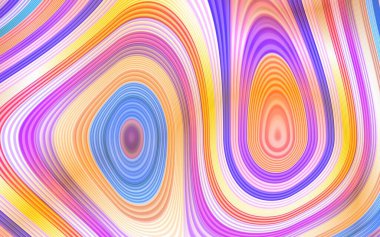 Dinamik renk serisi. Fütürist soyut renkli bir arka plan. Renkli dalgalı çizgileri olan sanatsal soyutlama. Renkli deforme çizgi dokuları. Yaratıcı çok renkli dalga çizgisi deseni.