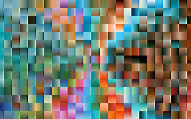 Üç boyutlu küp desenli renkli bir arkaplan. Renkli soyut mozaik kareler. Renkli arka plan tasarımı. Sunum, şablon, kart, kitap kapağı, poster, web sitesi için uygun.