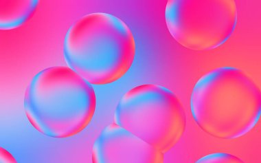 Sanatsal 3 boyutlu su kabarcığı arka planı. Renkli arkaplana şeffaf baloncuk düşüşünün 3 boyutlu çizimi. Renkli su kabarcıkları. Poster, kapak, arkaplan, sunum vs. için uygun.