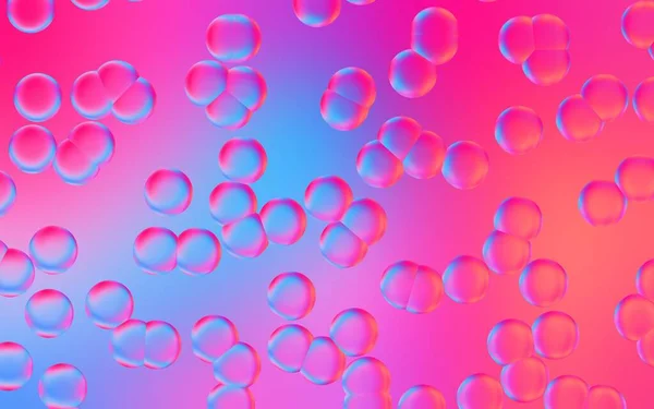 艺术化的3D水泡背景 透明气泡在彩色梯度背景上的三维图解 五颜六色的水泡适用于海报 展示等 — 图库照片