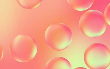 Sanatsal 3 boyutlu su kabarcığı arka planı. Pastel gradyan arkaplanda şeffaf baloncuk damlalarının 3 boyutlu çizimi. Pastel su kabarcıkları. Poster, kapak, arkaplan, sunum vs. için uygun.